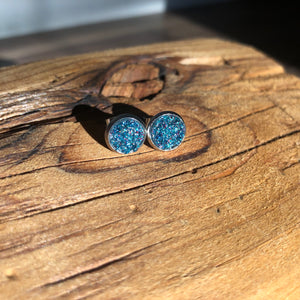 Blue Lagoon Geode Stud - It's a Beautiful Life Boutique 