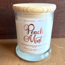 Load image into Gallery viewer, Crackling Wooden Wick Candle: Peach Mint