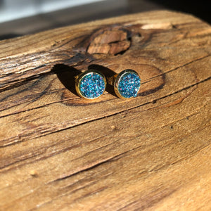 Blue Lagoon Geode Stud - It's a Beautiful Life Boutique 