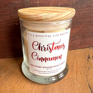 Crackling Wooden Wick Candle: Christmas Cinnamon