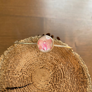 Breast Cancer Awareness Sterling Silver Geode Bangle - It's a Beautiful Life Boutique 
