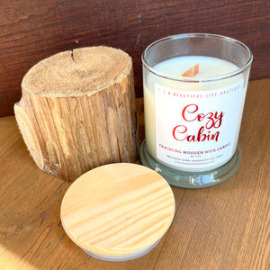 Cozy Cabin: Crackling Wooden Wick Candle