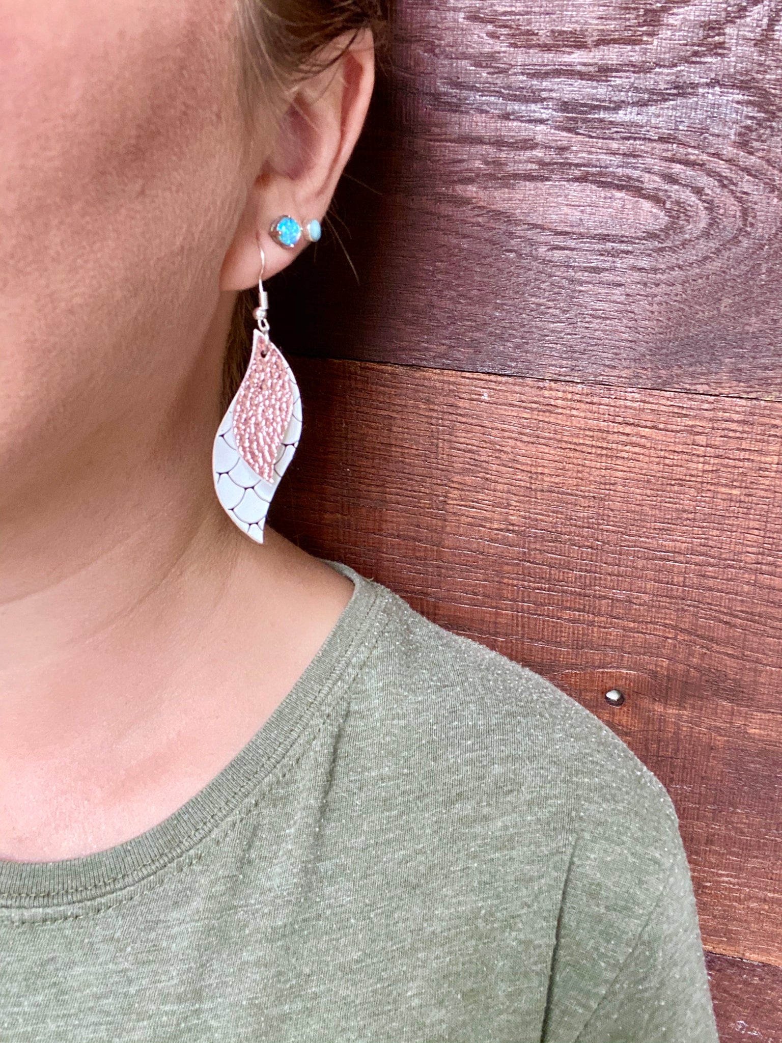 Sanibel Vegan Leather Drop Earrings It s a Beautiful Life Boutique