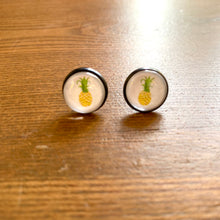 Load image into Gallery viewer, Pineapple Glass Studs - It&#39;s a Beautiful Life Boutique 