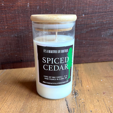 Spiced Cedar Soy Wax Candle - It's a Beautiful Life Boutique 