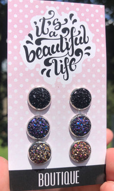 Magic Geode Earring Trio - It's a Beautiful Life Boutique 