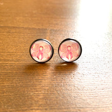 Load image into Gallery viewer, Pink Butterfly Breast Cancer Awareness Studs - It&#39;s a Beautiful Life Boutique 
