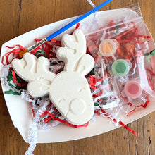 Load image into Gallery viewer, Paint Your Own Bath Bomb Kit: Rudolph￼