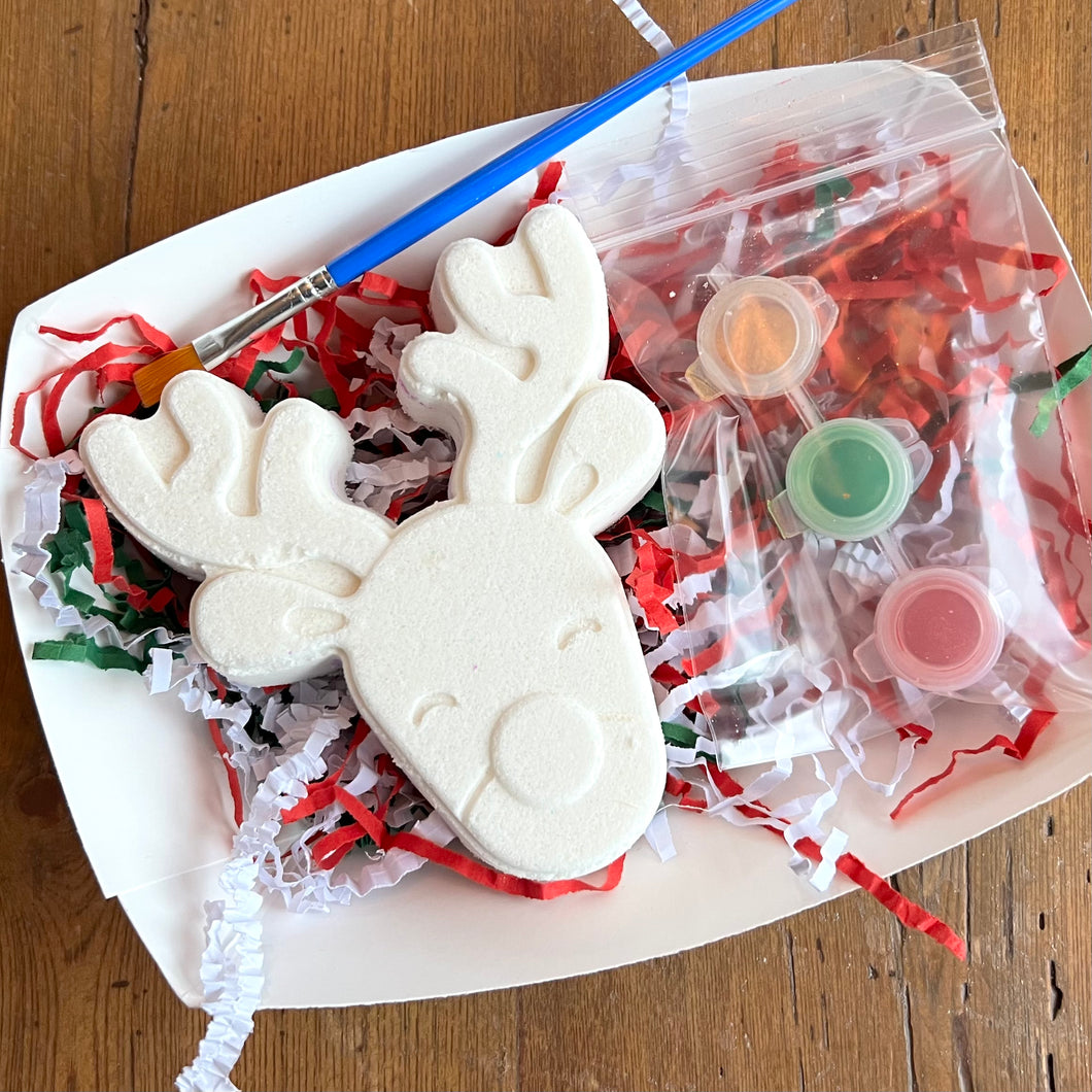 Paint Your Own Bath Bomb Kit: Rudolph